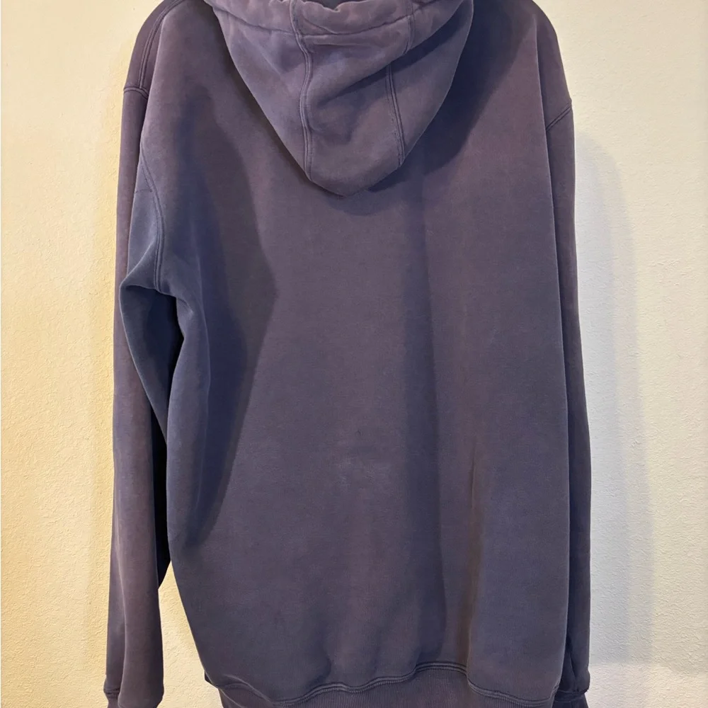 Carhartt Blue Zip-Up Hoodie; heavy-duty, worked in classic - Picture 4 of 7